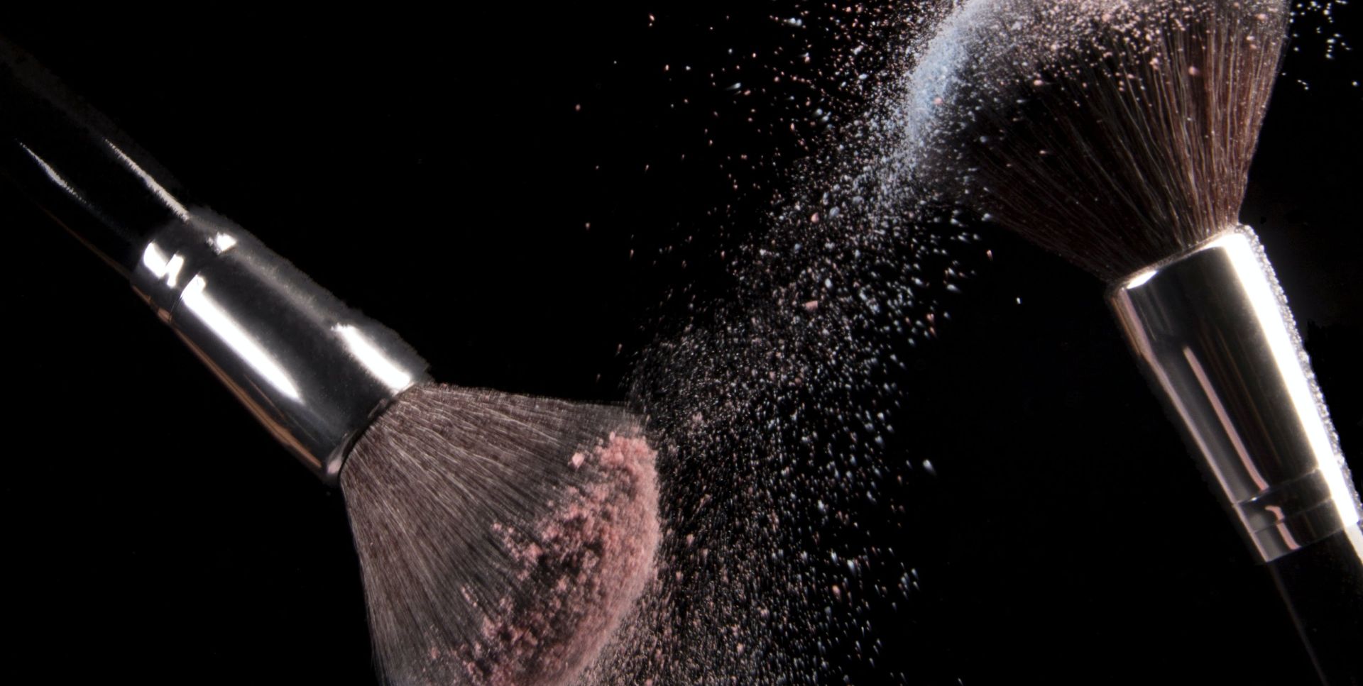 Cosmetics Makeup Brushes and Powder Dust Explosion